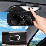 車用サングラスケース 車用メガネケース メガネ収納ケース 眼鏡ホルダー 衝撃保護 車内アクセサリー ドライブ小物