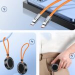 USB-C コネクタ キーホルダータイプ マグネットリングホルダー付き急速充電ケーブル Apple Watch磁気充電 to USB C ケーブル キーホルダータイプ
