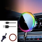車載ホルダー ワイヤレス充電器 Qi2.2認証 PD25W急速充電 車載ホルダー 冷却ファン内蔵 マグネット式 スマホホルダー