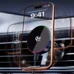 Qi2.2 MagSafe対応 強磁力 車載ホルダー PD25W 快速充電器 Qi2.2 ワイヤレス充電器 MagSafe車載充電器 角度自由調節