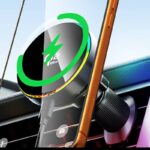 Qi2.2 MagSafe対応 強磁力 車載ホルダー PD25W 快速充電器 Qi2.2 ワイヤレス充電器 MagSafe車載充電器 角度自由調節
