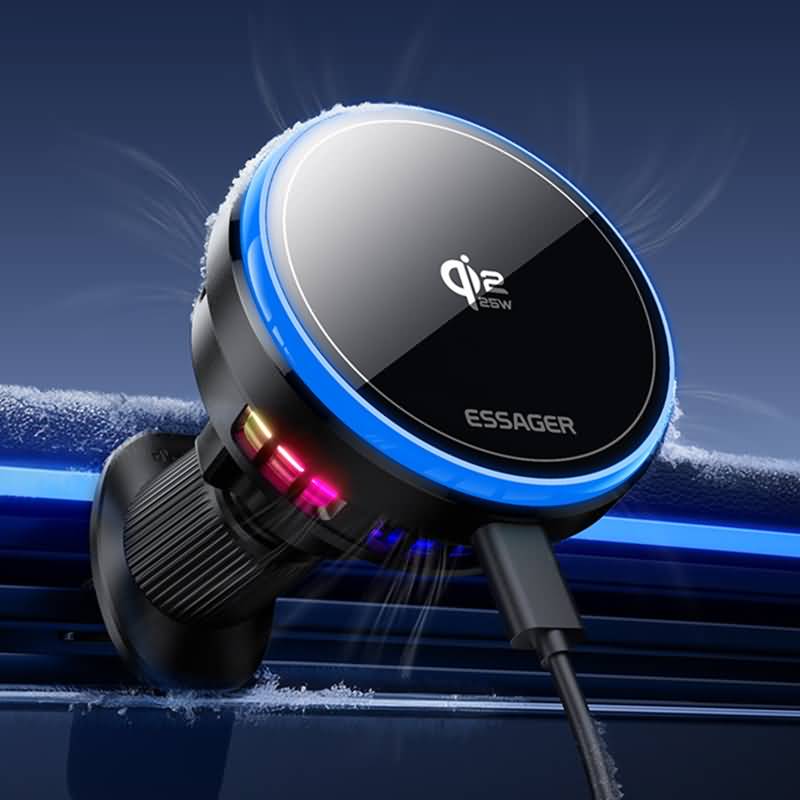 車載ホルダー ワイヤレス充電器 Qi2.2認証 PD25W急速充電 車載ホルダー 冷却ファン内蔵 マグネット式 スマホホルダー 車載充電器