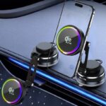 真空吸着式スマホスタンドマグネット式 Qi2.2 ワイヤレス充電対応 25W急速充電 車載ホルダー ワイヤレス充電器 スマホホルダー