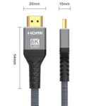 8K対応 HDMIケーブル HDMI2.1対応 ケーブル 編み込み 高耐久タイプ ゲームにも最適 超高速伝送