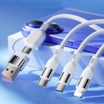 PD240W 3in2マルチ充電ケーブル USB 充電ケーブル ライトニング ケーブル 1.3m/2.0m 急速充電対応 ケーブル