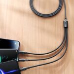 PD240W 3in2マルチ充電ケーブル USB 充電ケーブル ライトニング ケーブル 1.3m/2.0m 急速充電対応 ケーブル