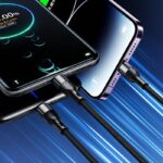 PD240W 3in2マルチ充電ケーブル USB 充電ケーブル ライトニング ケーブル 1.3m/2.0m 急速充電対応 ケーブル