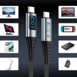 USB4 ケーブル PD240W対応 2m/1.2m/1.5m Type-C 8K 60Hz ケーブル LEDデジタル電源表示 Type-c ケーブル