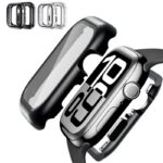 ガラス付き両面保護 アップルウォッチカバー 360°前後全面保護 アルミガラスケース