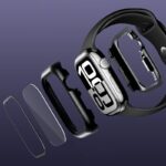 ガラス付き両面保護 アップルウォッチカバー 360°前後全面保護 アルミガラスケース