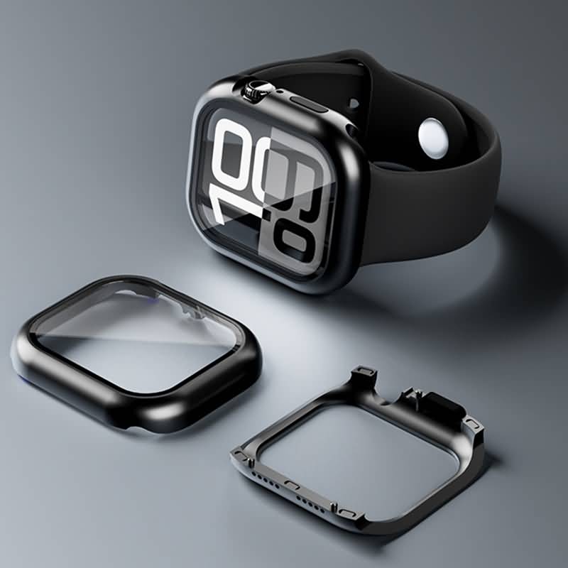 ガラス付き両面保護 アップルウォッチカバー 360°前後全面保護 アルミガラスケース