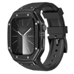 アップルウォッチ バンド Apple watch 46mm 一体型バンド メタル ケース 保護ケース 一体型 高級 Apple Watch 9/8/7/6/SE【44/45mm通用】