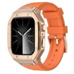 アップルウォッチ バンド Apple watch 46mm 一体型バンド メタル ケース 保護ケース 一体型 高級 Apple Watch 9/8/7/6/SE【44/45mm通用】