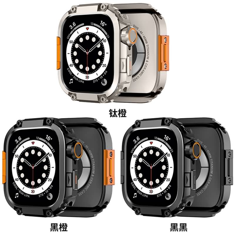 AppleWatch S11/S10 42/46mm アップルウォッチ 専用 ケース TPU+亜鉛合金 構造 AppleWatch 46mm 保護ケース 着装まま充電可能
