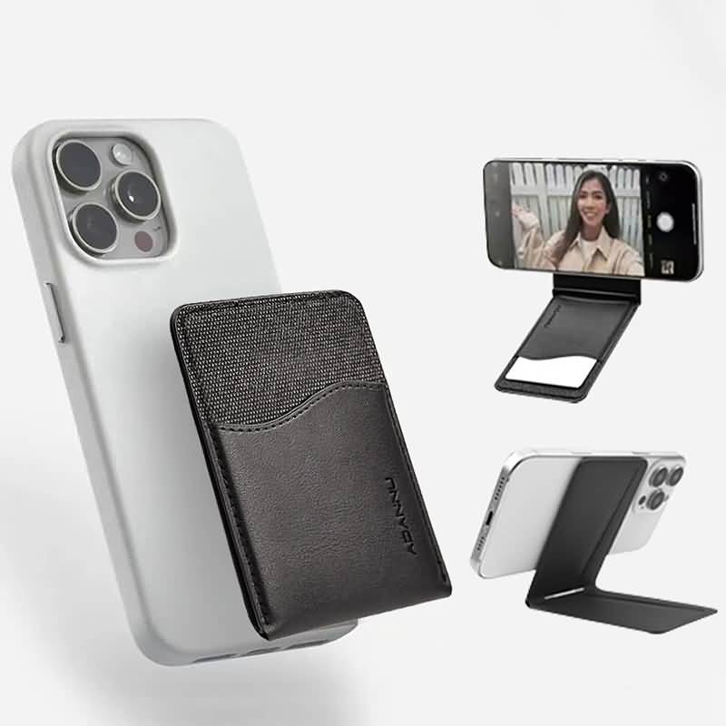 iPhone・スマホ 通用Magsafe対応ケース 強力磁 ケース 角度調節可能 折れ畳式 カード収納可能 ケース magsafe対応収納ケース