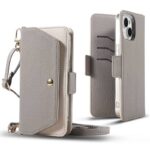 iPhone17 合成革 手帳型 ケース アイフォン カバー ストラップ ショルダー付き iPhone16 ケース iPhone17ケース iPhone17pro ケース
