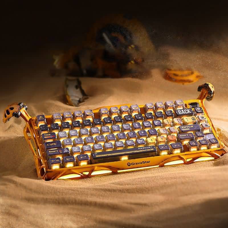 AC04212026020-01 GravaStar Mercury K1 Pro ゲーミングキーボード 無線 ワイヤレス 75% テンキーレス 無線