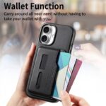 iPhone 17 合成革ケース 背面型ケース カート収納可能 iPhone17 PUレザー ケース