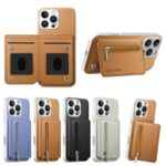 iPhone 17 合成革ケース 背面型ケース カート収納可能 iPhone17 PUレザー ケース スマホケース