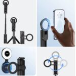 Ulanzi JJ03 スマホ三脚 多機能スマホグリップ masgafeに対応 ミニ三脚 折りたたみ式 360度回転 4段階伸縮 360度回転 スマホスタンド