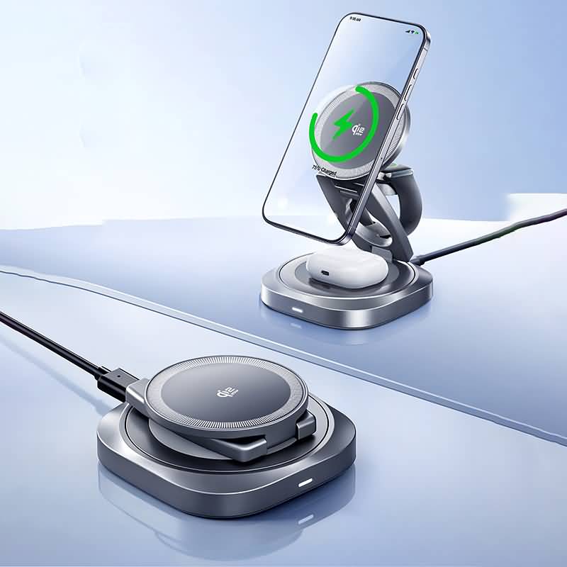 Remax Qi2.2 3in1ワイヤレス充電器 PD25W 快速充電器 Apple watch &Air Pods充電可能 折れ畳式 ワイヤレス充電 スタンド機能 ワイヤレスチャージャー