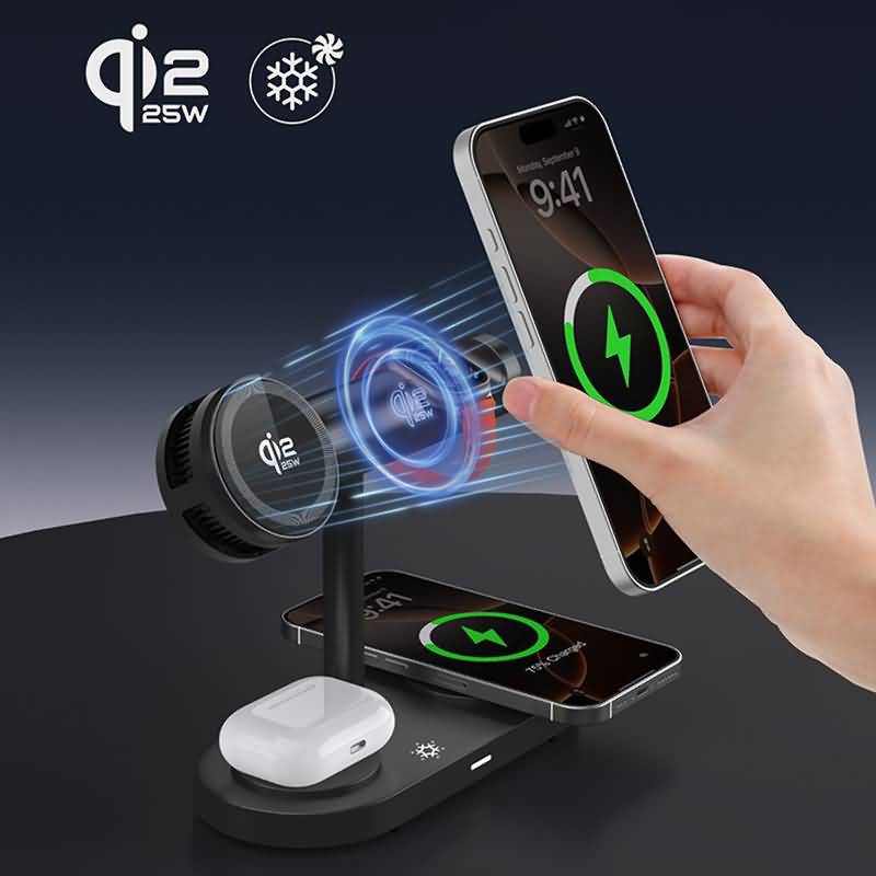PC07162026041-04 Qi2.2 7in1ワイヤレス充電器 PD25W 快速充電器 Apple watch &Air Pods充電可能 折れ畳式 ワイヤレス充電 スタンド機能 ワイヤレスチャージャー iPhone充電器 type- C
