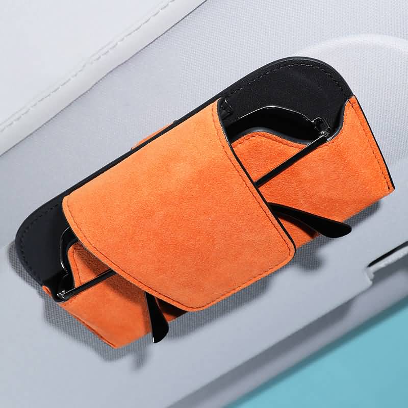 メガネケース 本革 眼鏡収納袋 メガネホルダー 純正レザー 車 サンバイザー メガネ ホルダー