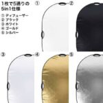 5in1 楕円型レフ板 撮影用 反射板  レフ板用グリップ付き無し 持ち手付き60*90cm   90*120cm  折りたたみ式 撮影用レフ板 撮影用リフレクター 白 黒 銀 金 半透明 収納ポーチ付き SKU:PC08052026012 - 画像 (4)