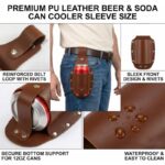 缶ビール ホルダー レザー ボトルホルダー ボトルホルダー 高度13.3/17cm ベルトホルダー 缶ホルダー  アウトドア キャンプ  全2色 SKU:PC08052026028 - 画像 (4)